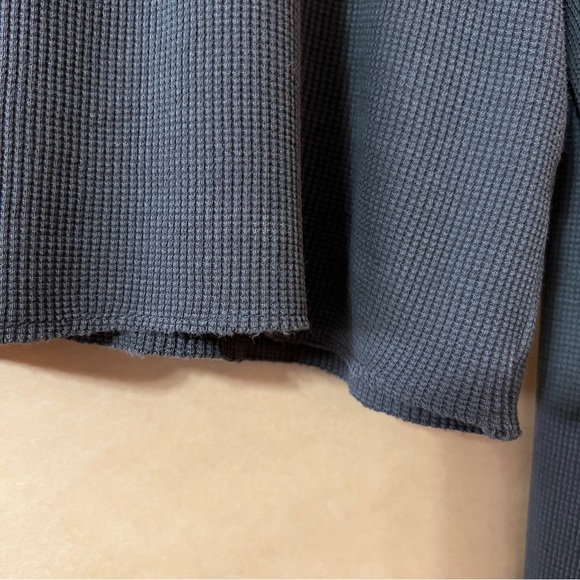 Mate The Label | Organic Thermal Crew Neck Shirt Pullover Top Charcoal Size XS - Picture 7 of 10